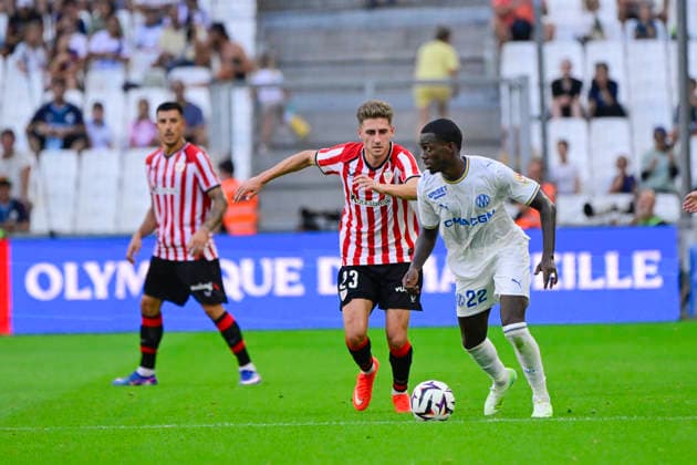 FOOTBALL : Olympique de Marseille VS Athletic Club Bilbao - 09 08 2026 Timothy Weah (OM) - Pre-season friendly between Olympique de Marseille and Athletic Club Bilbao on August 9, 2026 at the CEPAC Velodrome Stadium in Marseille. MarseilleFrance  Copyright: xWilliamxCannarellax