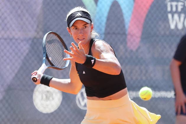Leipzig Open 2026, ITF Final: Ida Wobker vs. Irene Burillo, August 9, 2026—Irene Burillo (Spain, ESP) in the final of the Leipzig Open 2026, ITF World Tennis Tour, August 9, 2026, at the Leipzig Tennis Club 1990 on the Sportforum Nordanlage grounds Copyright: xBEAUTIFULxSPORTS JanxKaeferx