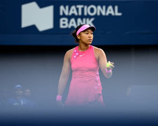 August 9, 2026, Toronto, Ontario, Canada: NAOMI OSAKA of Japan is seen during her round-of-16 match against Leylah Fernandez of Canada at the National Bank Open, part of the Hologic WTA, Tennis Damen Tour at Sobeys Stadium. Osaka defeated Fernandez 6-4, 6-4 to advance to the quarterfinals. Toronto Canada - ZUMAr228 20260809_znp_r228_028 Copyright: xVasiliyxRyabykhx