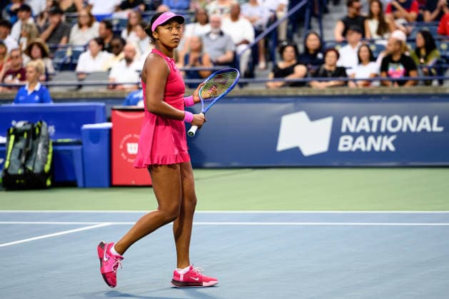 August 9, 2026, Toronto, Ontario, Canada: NAOMI OSAKA of Japan is seen during her round-of-16 match against Leylah Fernandez of Canada at the National Bank Open, part of the Hologic WTA, Tennis Damen Tour at Sobeys Stadium. Osaka defeated Fernandez 6-4, 6-4 to advance to the quarterfinals. Toronto Canada - ZUMAr228 20260809_znp_r228_034 Copyright: xVasiliyxRyabykhx