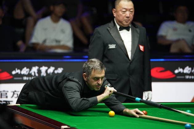 TAIYUAN, CHINA - AUGUST 09: Ronnie O Sullivan of England plays a shot in the Round 1 match against Jackson Page of Wales on day 2 of the 2026 China Open (officially the 2026 Satuo China Open) at the Riverside Sports Centre on August 9, 2026 in Taiyuan, Shanxi Province of China.  Copyright: xTaixChengzhex 111659005492