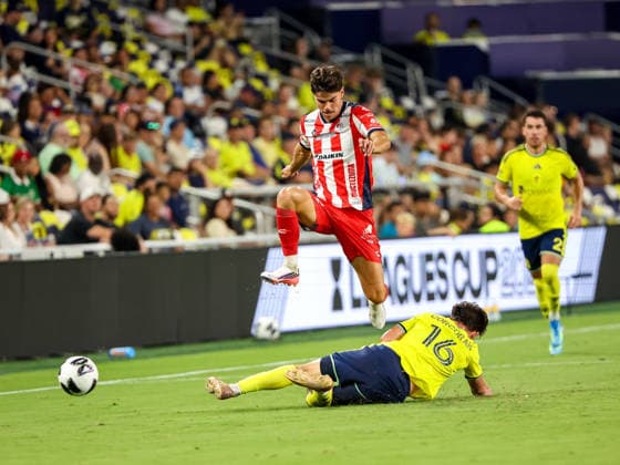 Leagues Cup 2026: Atletico De San Luis Vs Nashville SC AUG 09 August 9, 2026: Atletico de San Luis midfielder Benjamin Galdames (7) leaps over Nashville SC midfielder Matthew Corcoran (16) as he makes a tackle during a Leagues Cup match between Atletico de San Luis and Nashville SC at Geodis Park in Nashville, TN. Stephen Furst CSM (Credit Image: Â Stephen Furst Cal Media) Nashville Tn United States of America EDITORIAL USE ONLY Copyright: xx ZUMA-20260809_zma_c04_115.jpg StephenxFurstx csmphotothree510409