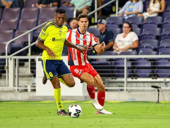 Leagues Cup 2026: Atletico De San Luis Vs Nashville SC AUG 09 August 9, 2026: Nashville SC defender Jeisson Palacios (4) advances the ball against Atletico de San Luis forward Rafael Llorente (22) during a Leagues Cup match between Atletico de San Luis and Nashville SC at Geodis Park in Nashville, TN. Stephen Furst CSM (Credit Image: Â Stephen Furst Cal Media) Nashville Tn United States of America EDITORIAL USE ONLY Copyright: xx ZUMA-20260809_zma_c04_112.jpg StephenxFurstx csmphotothree510412