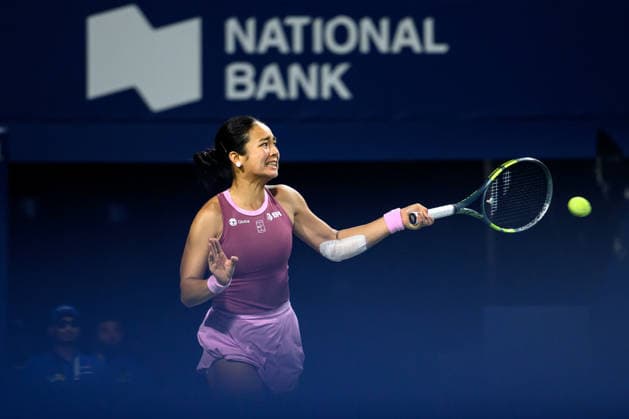 August 9, 2026, Toronto, Ontario, Canada: ALEXANDRA EALA of Philippines returns the ball during her round-of-16 match against Belinda Bencic of Switzerland at the National Bank Open, part of the Hologic WTA, Tennis Damen Tour at Sobeys Stadium. Toronto Canada - ZUMAr228 20260809_znp_r228_048 Copyright: xVasiliyxRyabykhx