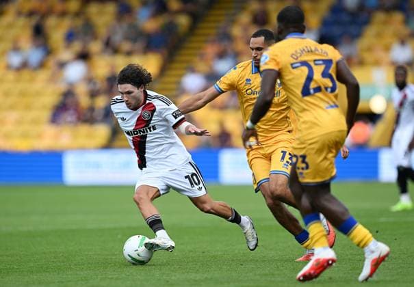 Callum O Hare of Sheffield United Mansfield Town v Sheffield United, EFL Carabao Cup, First Round, Football, One Call Stadium, Mansfield, UK - 09 Aug 2026Mansfield One Call Stadium United Kingdom EDITORIAL USE ONLY No use with unauthorised audio, video, data, fixture lists, club league logos or live services. Online in-match use limited to 120 images, no video emulation. No use in betting, games or single club league player publications. Copyright: xAnnaxGowthorpe Shutterstockx 17051191cg