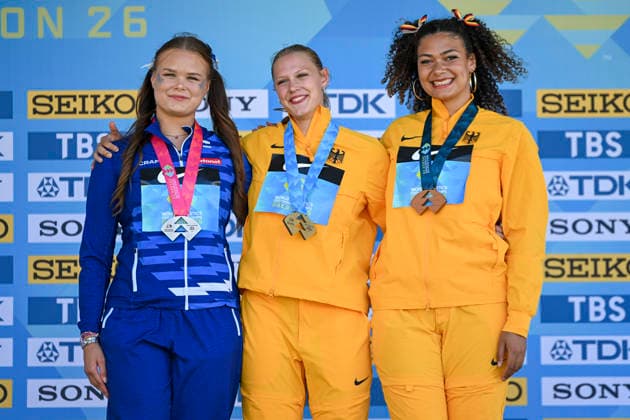 World Athletics U20 Championships, Oregon 2026 EUGENE, UNITED STATES OF AMERICA AUGUST 9, 2026 Clara Hegemann (GER) wins GOLD in the hammer throw, and Nova Kienast wins bronze during the World Athletics U20 Championships Oregon 2026 at Hayward Field on August 9, 2026, in Eugene, United States of America Copyright: xBEAUTIFULxSPORTS DecaxText&Bildx