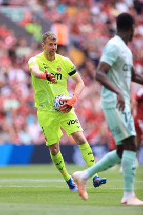 Fußball-Vorbereitungsspiel: Liverpool gegen AS Monaco, 9. August 2026 Vorbereitungsspiel: Liverpool gegen AS Monaco AS Monaco-Torhüter Lukas Hradecky Foto: Simon Stacpoole Offside Liverpool UK  Copyright: xSimonxStacpoolexOffside