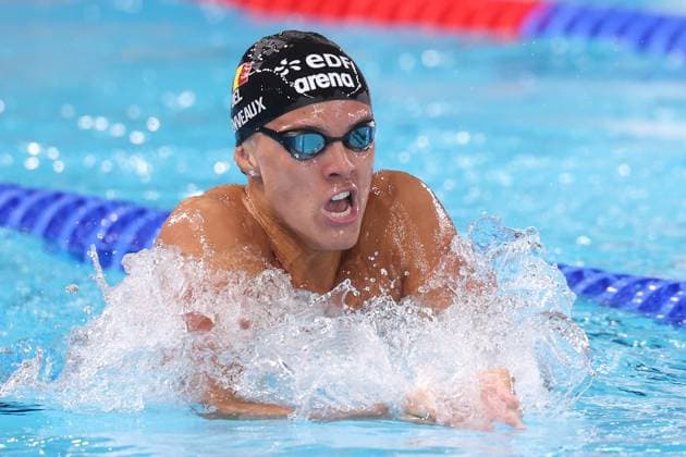 Belgian Simon Laviolette pictured in action during the heats of the Men s 400m Individual Medley, at the European Aquatics Championships in Paris, France on Monday 10 August 2026. VIRGINIExLEFOUR  x183070043x