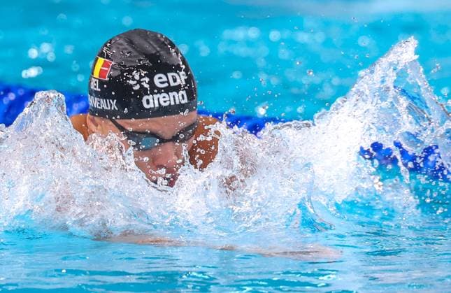 Belgian Simon Laviolette pictured in action during the heats of the Men s 400m Individual Medley, at the European Aquatics Championships in Paris, France on Monday 10 August 2026. VIRGINIExLEFOUR  x183074393x