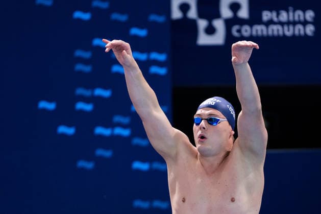 August 10, 2026: Daniel Kertes of Sweden in the men’s 100-meter breaststroke heats during day eleven of the 2026 European Aquatics Championships on August 10, 2026 in Saint Denis. Photo by Joel Marklund. BILDBYRAN code JM JM0838 bbeng swimming 2026 European Aquatics Championships EM Sweden  Copyright: JOELxMARKLUND BB260810JM039