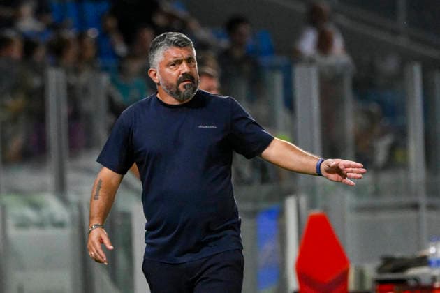 Lazio™s head coach Gennaro Gattuso during the 2026 2027 season pre-season friendly football match between Frosinone and SS Lazio at the Benito Stirpe stadium in Frosinone Italy - Sunday, August 09, 2026 - Soccer ( Photo by Fabrizio Corradetti LaPresse )  Copyright: xFabrizioxCorradetti LaPressex