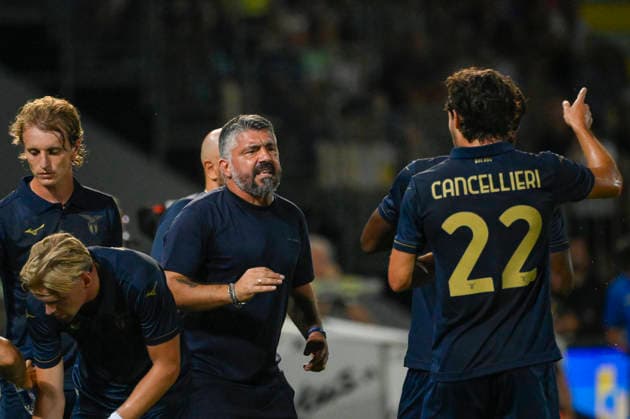 Lazio™s head coach Gennaro Gattuso during the 2026 2027 season pre-season friendly football match between Frosinone and SS Lazio at the Benito Stirpe stadium in Frosinone Italy - Sunday, August 09, 2026 - Soccer ( Photo by Fabrizio Corradetti LaPresse )  Copyright: xFabrizioxCorradetti LaPressex