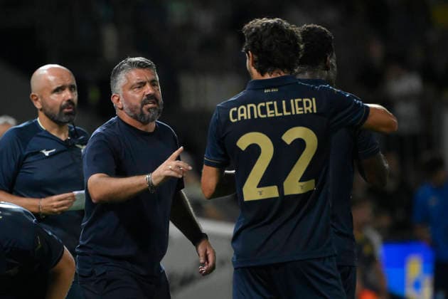 Lazio™s head coach Gennaro Gattuso during the 2026 2027 season pre-season friendly football match between Frosinone and SS Lazio at the Benito Stirpe stadium in Frosinone Italy - Sunday, August 09, 2026 - Soccer ( Photo by Fabrizio Corradetti LaPresse )  Copyright: xFabrizioxCorradetti LaPressex