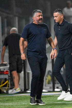 Lazio™s head coach Gennaro Gattuso during the 2026 2027 season pre-season friendly football match between Frosinone and SS Lazio at the Benito Stirpe stadium in Frosinone Italy - Sunday, August 09, 2026 - Soccer ( Photo by Fabrizio Corradetti LaPresse )  Copyright: xFabrizioxCorradetti LaPressex