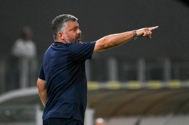Lazio™s head coach Gennaro Gattuso during the 2026 2027 season pre-season friendly football match between Frosinone and SS Lazio at the Benito Stirpe stadium in Frosinone Italy - Sunday, August 09, 2026 - Soccer ( Photo by Fabrizio Corradetti LaPresse )  Copyright: xFabrizioxCorradetti LaPressex