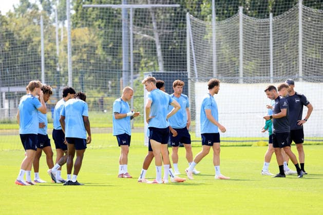 August 10, 2026, Germany, Soccer, 2. Bundesliga, 2026–2027 Season, Sportforum, Hertha BSC, Head Coach Stefan Leitl’s training session at Hertha BSC Berlin, Hertha players’ group, 2nd Division; DFB and DFL regulations prohibit any use of photographs as image sequences and or quasi-video. Berlin Sportforum, Berlin, Germany Copyright: xNordphotox xEnglerx