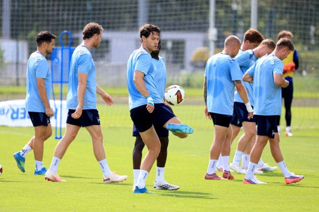August 10, 2026, Germany, Soccer, 2. Bundesliga, 2026–2027 Season, Sportforum, Hertha BSC, Training: Linus Gechter, Hertha BSC Berlin 44, Hertha Player Circle, 2nd Division, DFB and DFL regulations prohibit any use of photographs as image sequences and or quasi-video, Berlin Sportforum, Berlin, Germany Copyright: xNordphotox xEnglerx