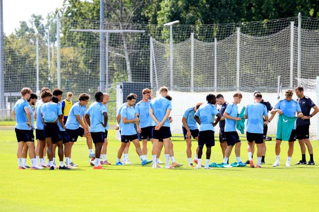 August 10, 2026, Germany, Soccer, 2. Bundesliga, 2026–2027 Season, Sportforum, Hertha BSC, Head Coach Stefan Leitl’s training session at Hertha BSC Berlin, Hertha players’ group, 2nd Division; DFB and DFL regulations prohibit any use of photographs as image sequences and or quasi-video. Berlin Sportforum, Berlin, Germany Copyright: xNordphotox xEnglerx