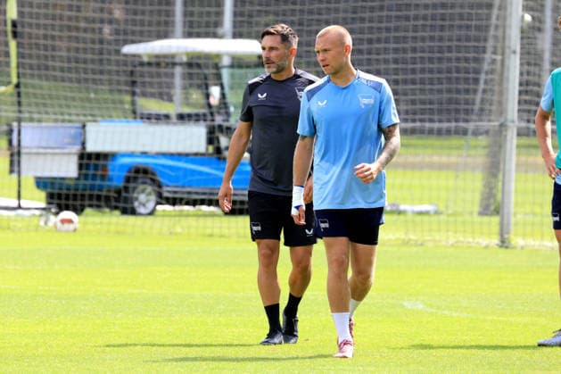 August 10, 2026, Germany, Soccer, 2. Bundesliga, 2026–2027 Season, Sportforum, Hertha BSC, Head Coach Stefan Leitl leading Hertha BSC Berlin in training, Jon Dabur Thorsteinsson, Hertha BSC Berlin, August 24, 2nd Division, DFB and DFL regulations prohibit any use of photographs as image sequences and or quasi-video, Berlin Sportforum, Berlin, Germany Copyright: xNordphotox xEnglerx