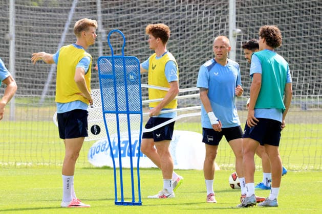 August 10, 2026, Germany, Soccer, 2. Bundesliga, 2026–2027 Season, Sportforum, Hertha BSC, Training: Luca Schuler (Hertha BSC Berlin, 18), Sebastian Groenning (Hertha BSC Berlin, 17), Jon Dabur Thorsteinsson, Hertha BSC Berlin 24, 2. Bundesliga, DFB and DFL regulations prohibit any use of photographs as image sequences and or quasi-video, Berlin Sportforum, Berlin, Germany Copyright: xNordphotox xEnglerx