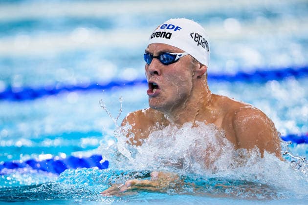 August 10, 2026: Jorgen Scheie Brathen of Norway competes in the men’s 100-meter breaststroke heats on the eleventh day of the 2026 European Aquatics Championships on August 10, 2026 in Saint-Denis. Photo by Joel Marklund, BILDBYRAN, code JM JM0838 bbeng swimming 2026 European Aquatics Championships EM Norway  Copyright: JOELxMARKLUND BB260810JM062