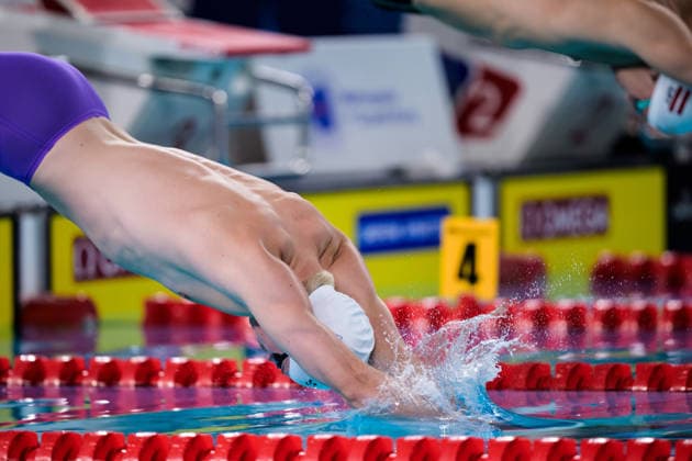 August 10, 2026: Julius Nyberg of Finland competes in the men’s 100-meter breaststroke heats on the eleventh day of the 2026 European Aquatics Championships on August 10, 2026 in Saint Denis. Photo by Joel Marklund. BILDBYRAN code JM JM0838 bbeng swimming 2026 European Aquatics Championships EM  Copyright: JOELxMARKLUND BB260810JM070