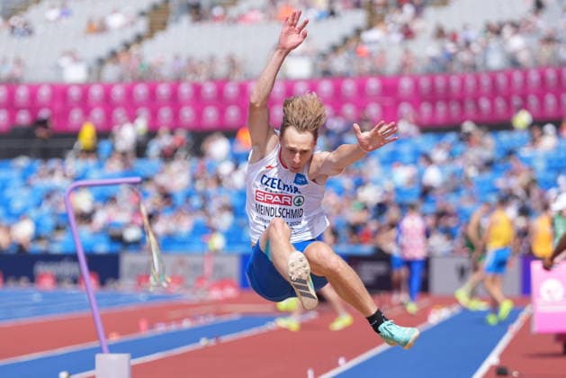 European Athletics Championships, Birmingham, United Kingdom, August 10, 2026. Petr Meindlschmid of the Czech Republic during the long jump qualifying round. (CTKxPhoto JaroslavxSvoboda) CTKPhotoP2026081002938  CTKPhotoP2026081002938