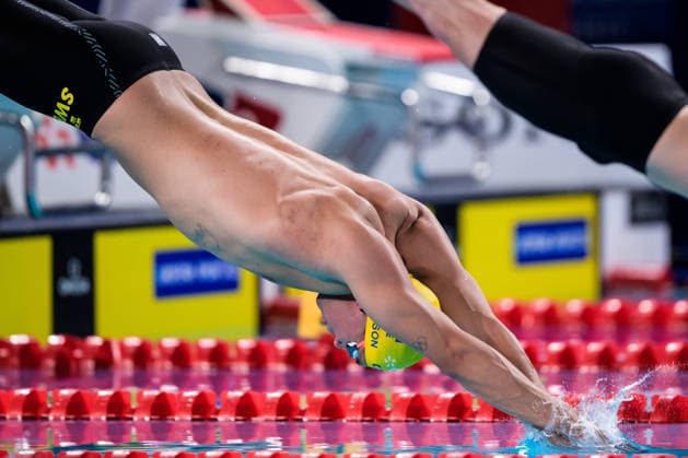 August 10, 2026: Robin Hanson of Sweden competes in the men’s 4x200-meter freestyle swimming relay heats during day eleven of the 2026 European Aquatics Championships on August 10, 2026 in Saint-Denis. Photo by Joel Marklund, BILDBYRAN, code JM JM0838 bbeng swimming 2026 European Aquatics Championships European Championships relay Sweden  Copyright: JOELxMARKLUND BB260810JM102