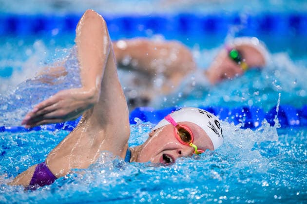 August 10, 2026: Malla Hämäläinen of Finland competes in the women’s 800-meter freestyle swimming heats during day eleven of the 2026 European Aquatics Championships on August 10, 2026 in Saint-Denis. Photo by Joel Marklund. BILDBYRAN code JM JM0838 bbeng swimming 2026 European Aquatics Championships EM women Finland  Copyright: JOELxMARKLUND BB260810JM116