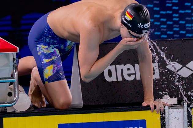 France, Paris, Centre Aquatique Olympique Metropole du Grand Paris, August 10, 2026, European Aquatics Championships – Artistic Swimming, Day 11, Morning Session, Finn Hammer of Germany, Photo by Eibner Pressefoto Tino Henschel, European Aquatics Championships – Artistic Swimming, Day 11, Morning Session, Paris Copyright: xEibnerxPressefotox