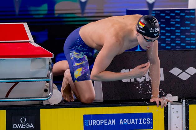 France, Paris, Centre Aquatique Olympique Metropole du Grand Paris, August 10, 2026, European Aquatics Championships – Artistic Swimming, Day 11, Morning Session, Finn Hammer of Germany, Photo by Eibner Pressefoto Tino Henschel, European Aquatics Championships – Artistic Swimming, Day 11, Morning Session, Paris Copyright: xEibnerxPressefotox
