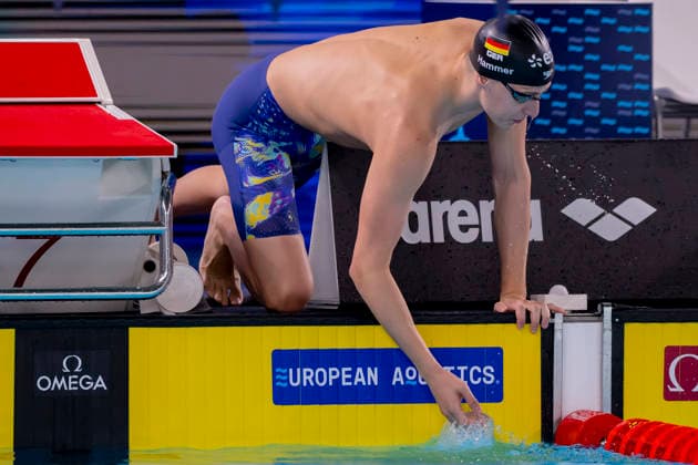 France, Paris, Centre Aquatique Olympique Metropole du Grand Paris, August 10, 2026, European Aquatics Championships – Artistic Swimming, Day 11, Morning Session, Finn Hammer of Germany, Photo by Eibner Pressefoto Tino Henschel, European Aquatics Championships – Artistic Swimming, Day 11, Morning Session, Paris Copyright: xEibnerxPressefotox