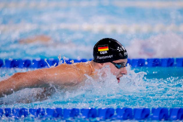 France, Paris, Centre Aquatique Olympique Metropole du Grand Paris, August 10, 2026, European Aquatics Championships – Artistic Swimming, Day 11, Morning Session, Finn Hammer of Germany, Photo by Eibner Pressefoto Tino Henschel, European Aquatics Championships – Artistic Swimming, Day 11, Morning Session, Paris Copyright: xEibnerxPressefotox