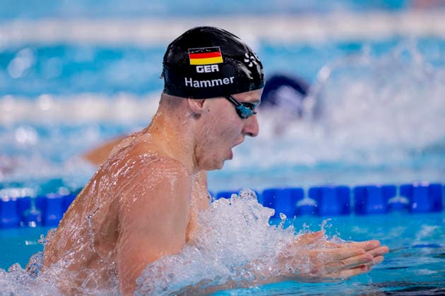 France, Paris, Centre Aquatique Olympique Metropole du Grand Paris, August 10, 2026, European Aquatics Championships – Artistic Swimming, Day 11, Morning Session, Finn Hammer of Germany, Photo by Eibner Pressefoto Tino Henschel, European Aquatics Championships – Artistic Swimming, Day 11, Morning Session, Paris Copyright: xEibnerxPressefotox