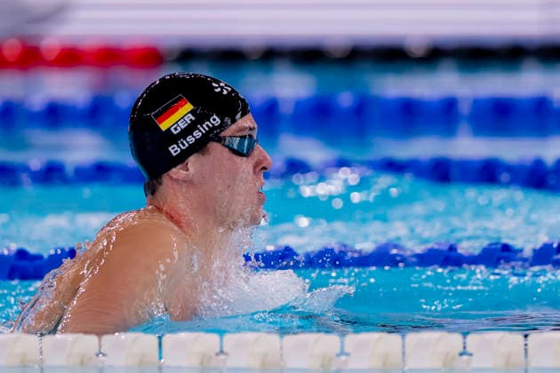 France, Paris, Centre Aquatique Olympique Metropole du Grand Paris, August 10, 2026, European Aquatics Championships—Artistic Swimming, Day 11, Morning Session, Cedric Buessing of Germany, Photo by Eibner Pressefoto Tino Henschel European Aquatics Championships Artistic Swimming, Day 11, Morning Session, Paris Copyright: xEibnerxPressefotox