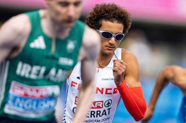 BIRMINGHAM, UNITED KINGDOM - AUGUST 10: Louey Ouerrat of France competes in the Men s 800m during the European Athletics Championships at Alexander Stadium on August 10, 2026 in Birmingham, United Kingdom. England United Kingdom Copyright: xBEAUTIFULxSPORTS TobiasxLacknerx