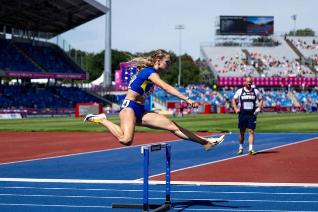 August 10, 2026, GBR, Track and Field, 2026 European Championships, Morning Session, Day 1, Birmingham, Viktoriya Tkachuk (Ukraine), Women s 400-meter hurdles, Heats, Birmingham Alexander Stadium, England, Great Britain Copyright: xNordphoto Memmlerx
