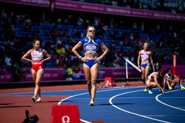 August 10, 2026, GBR, Track and Field, 2026 European Championships, Morning Session, Day 1, Birmingham, Viktoriya Tkachuk (Ukraine), Women s 400-meter hurdles, Heats, Birmingham Alexander Stadium, England, Great Britain Copyright: xNordphoto Memmlerx