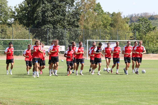 Sportfreunde Siegen soccer team practice (Regionalliga West), practice, Sportfreunde Siegen, on August 10, 2026, in Mudersbach, Germany