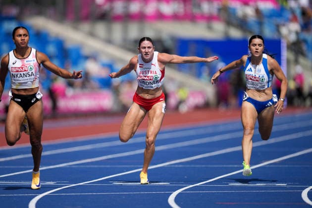 ATHLETICS - European Athletics Championships BIRMINGHAM,ENGLAND,10.AUG.26 - ATHLETICS - European Athletics Championships, 100m, Women. Image shows Magdalena Lindner (AUT).  GEPAxpictures xRanjithxKumar