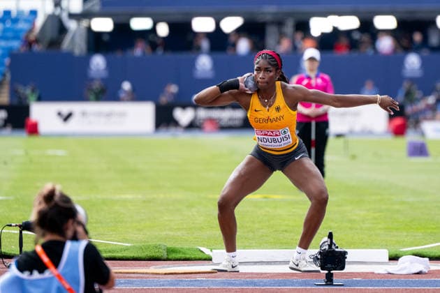 August 10, 2026, GBR, Track and Field, 2026 European Championships, Morning Session, Day 1, Birmingham Nina Chioma Ndubuisi (Germany), Women s Shot Put, Qualifying Round, Alexander Stadium, Birmingham, England, Great Britain Copyright: xNordphoto Memmlerx