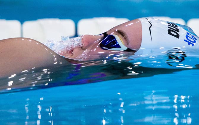 August 10, 2026: Anastasiya Shkurdai of Neutral Athletes (Belarus) competes in the women’s 200-meter backstroke swimming semifinal during day eleven of the 2026 European Aquatics Championships on August 10, 2026 in Saint Denis. Photo by Joel Marklund. BILDBYRAN code JM JM0838 bbeng swimming 2026 European Aquatics Championships women’s Belarus  Copyright: JOELxMARKLUND BB260810JM170