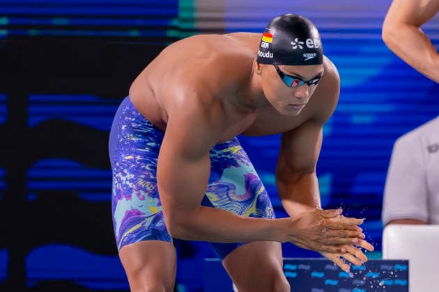 France, Paris, Centre Aquatique Olympique Metropole du Grand Paris, August 10, 2026, European Aquatics Championships – Artistic Swimming, Day 11, Morning Session, Melvin Imoudu, Potsdamer SV, Germany, Photo by Eibner Pressefoto Tino Henschel European Aquatics Championships – Artistic Swimming, Day 11, Morning Session, Paris Copyright: xEibnerxPressefotox