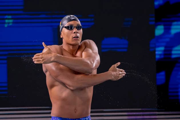 France, Paris, Centre Aquatique Olympique Metropole du Grand Paris, August 10, 2026, European Aquatics Championships – Artistic Swimming, Day 11, Morning Session, Melvin Imoudu, Potsdamer SV, Germany, Photo by Eibner Pressefoto Tino Henschel European Aquatics Championships – Artistic Swimming, Day 11, Morning Session, Paris Copyright: xEibnerxPressefotox