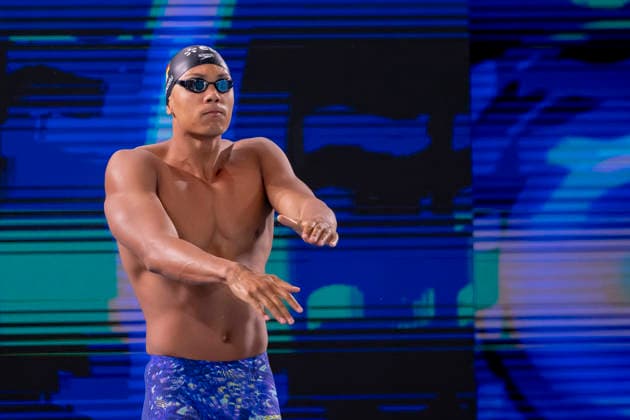 France, Paris, Centre Aquatique Olympique Metropole du Grand Paris, August 10, 2026, European Aquatics Championships – Artistic Swimming, Day 11, Morning Session, Melvin Imoudu, Potsdamer SV, Germany, Photo by Eibner Pressefoto Tino Henschel European Aquatics Championships – Artistic Swimming, Day 11, Morning Session, Paris Copyright: xEibnerxPressefotox