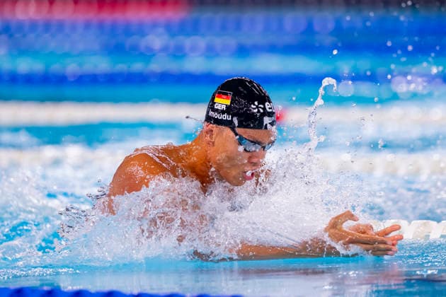 France, Paris, Centre Aquatique Olympique Metropole du Grand Paris, August 10, 2026, European Aquatics Championships – Artistic Swimming, Day 11, Morning Session, Melvin Imoudu, Potsdamer SV, Germany, Photo by Eibner Pressefoto Tino Henschel European Aquatics Championships – Artistic Swimming, Day 11, Morning Session, Paris Copyright: xEibnerxPressefotox