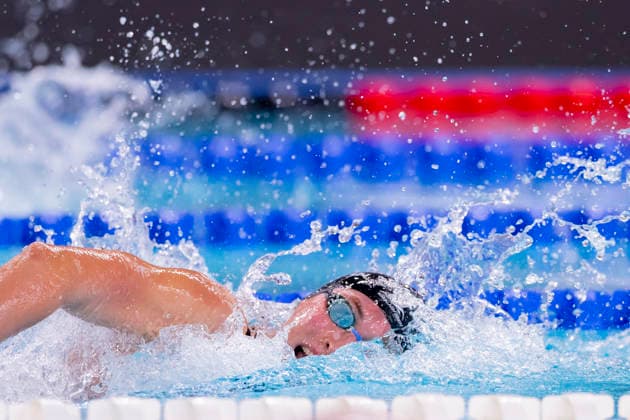 France, Paris, Centre Aquatique Olympique Metropole du Grand Paris, August 10, 2026, European Aquatics Championships – Artistic Swimming, Day 11, Morning Session, 4x200m Freestyle Relay, Germany, Maya Tobehn, Dresdner SC, Photo by Eibner Pressefoto Tino Henschel European Aquatics Championships Artistic Swimming, Day 11, Morning Session, Paris Copyright: xEibnerxPressefotox