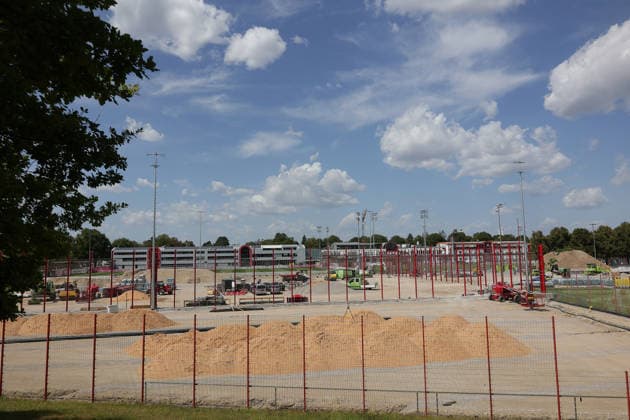 August 10, 2026, FC Bayern Training, Saebenerstrasse, Munich, Soccer, Sports, Pictured: Construction site at FC Bayern