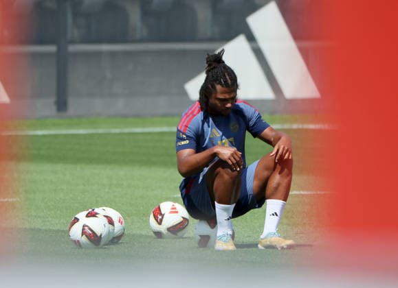 August 10, 2026, FC Bayern Training, Saebenerstrasse, Munich, Soccer, Sports, Pictured: Serge Gnabry of FC Bayern Munich—not quite back to his old self yet