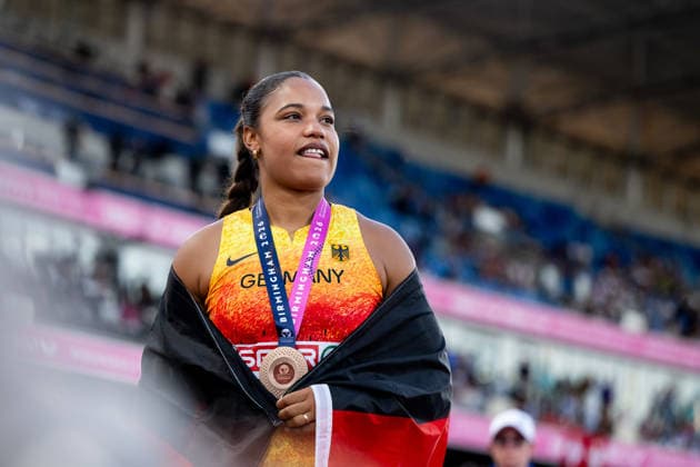 August 10, 2026, GBR, Track and Field, 2026 European Championships, Evening Session, Day 1, Birmingham: Yemisi Mabry of Germany wins the bronze medal for third place, Women’s Shot Put, Final, Alexander Stadium, Birmingham, England, Great Britain Copyright: xNordphoto Memmlerx